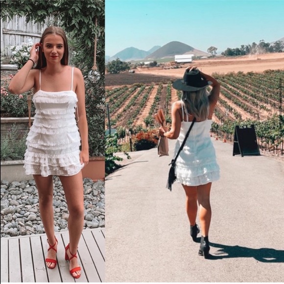 Princess Polly Molina White Ruffle Fringe Detail Mini Dress - Picture 13 of 13